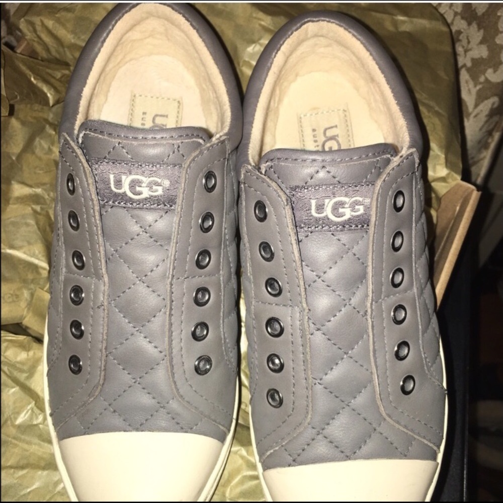 UGG Grey Leather Sneakers